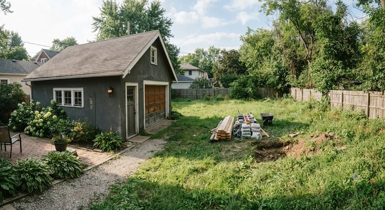 Detached garage ADU vs new construction ADU comparison in a South Bay backyard