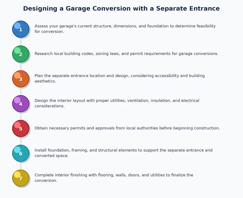 process diagram for planning a garage conversion separate entrance design