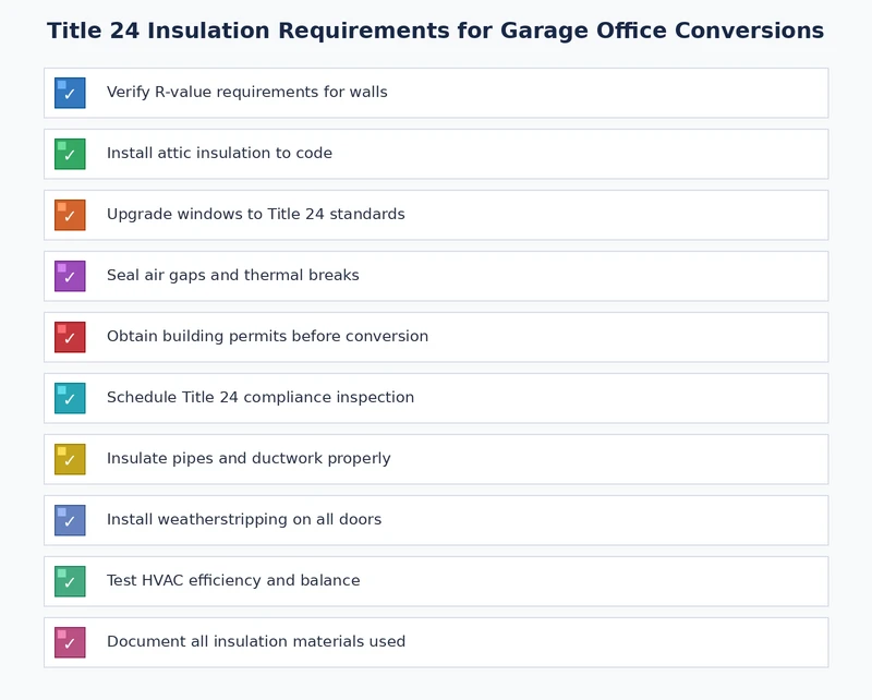 Checklist for meeting Title 24 insulation garage conversion requirements before inspection